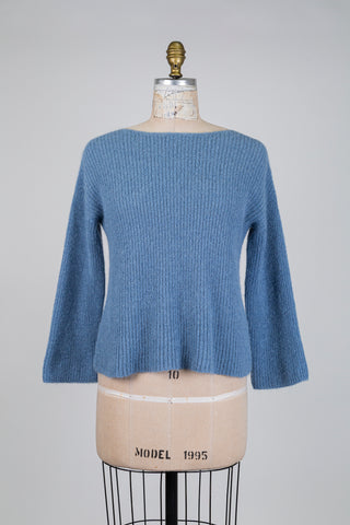 Chandail en tricot bleu acier (S)