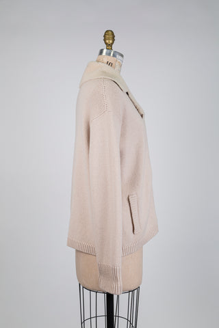 Cream jacket with sheepskin collar (6)