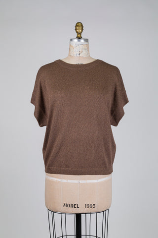 Chandail en tricot brun métallique (10-12)