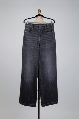 Pantalon noir délavé en denim (6)