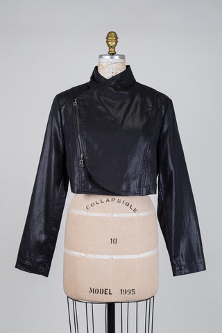 Black leather jacket, biker style (XL)