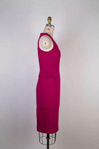 Robe tailleur en tricot fuchsia (0)