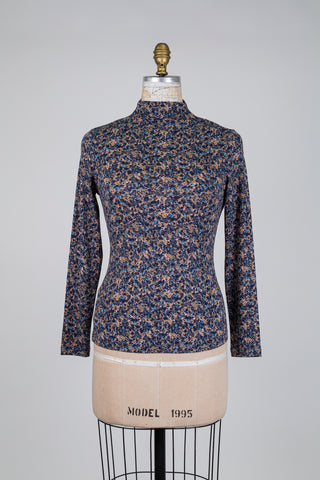 Chandail fleurs bleues (S)