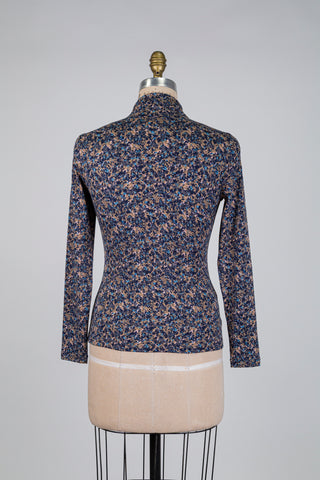 Chandail fleurs bleues (S)