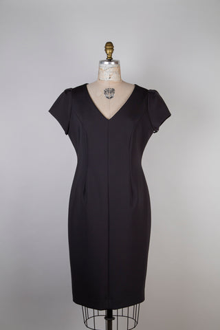 Graphite satin fitted dress (10)