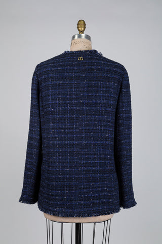 Veste en tweed marine façon Chanel (10-12-14)