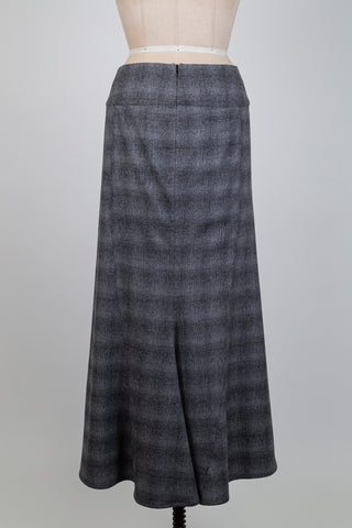 Grey tartan tulip skirt (S)