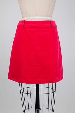 Jupe en corduroy rouge-rose vibrant (6 à 10)