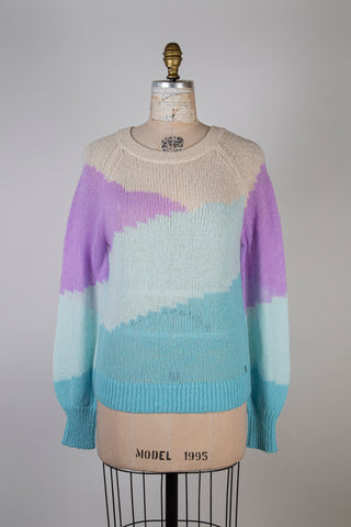 Fresh colored interstices sweater (S and M)