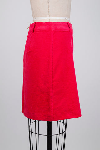 Jupe en corduroy rouge-rose vibrant (6 à 10)