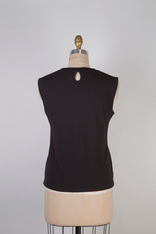 Top noir en tricot stretch douceur (L)