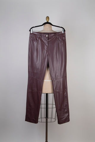 Red Velvet Faux Leather Pants (12)