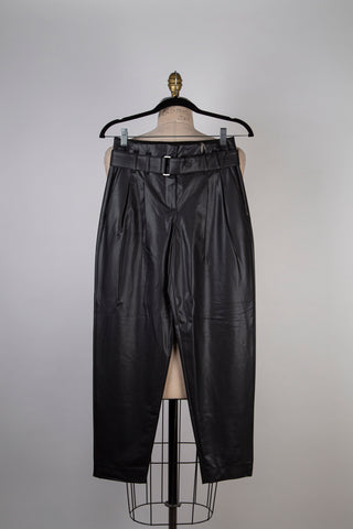 Pantalon chino en faux cuir noir (2)