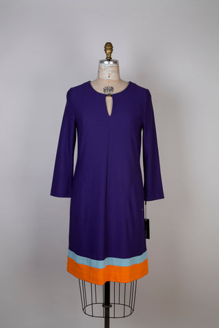 Robe colorblock mauve à ourlet acidulé (XS à M)