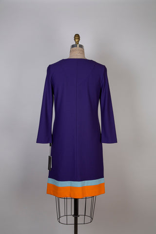 Robe colorblock mauve à ourlet acidulé (XS à M)