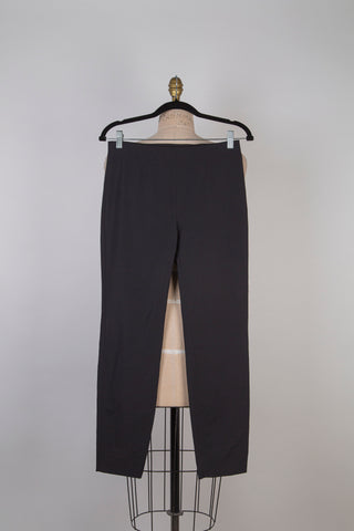 Pantalon cigarette en microfibre noire (6)