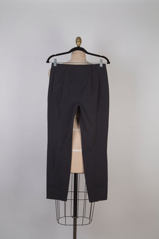 Pantalon cigarette en microfibre noire (6)
