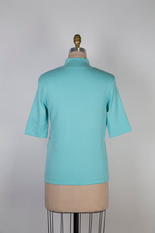 T-shirt aqua en coton côtelé stretch (S à XL)