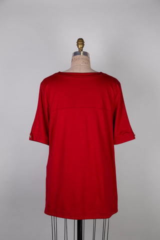 Red tunic sweater in Ponte di Roma (S to L)