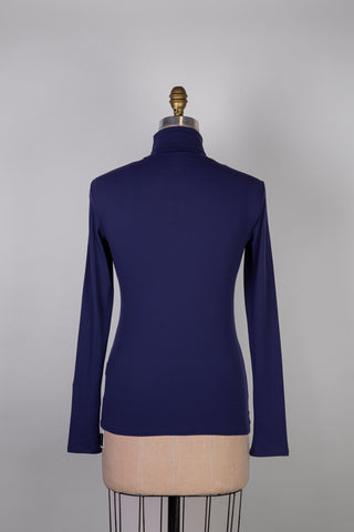 Cobalt Blue Microfiber Turtleneck Sweater (M &amp; L)