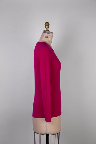 Chandail en microfibre stretch fuchsia (M)