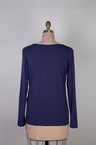 Ultramarine blue stretch microfiber sweater (L)