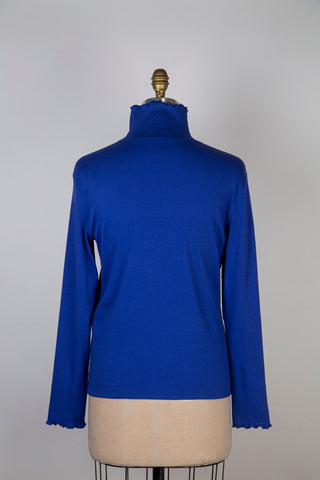 Cobalt Blue Double Turtleneck Sweater (L)