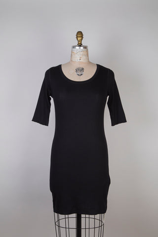 Robe confort épurée en jersey noir (S)