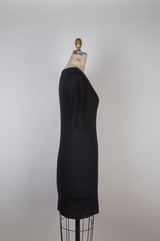 Robe confort épurée en jersey noir (S)