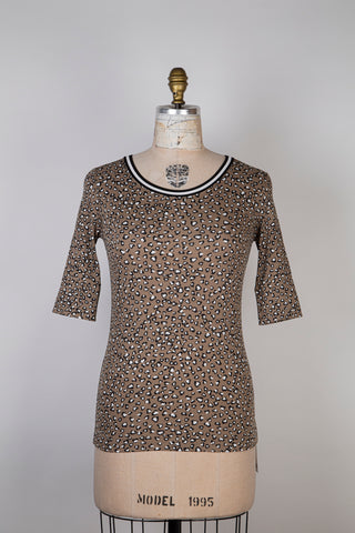 Leopard Hearts Cappuccino T-Shirt (S &amp; L)