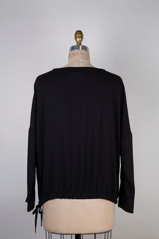 Black modular microfiber sweater (L)