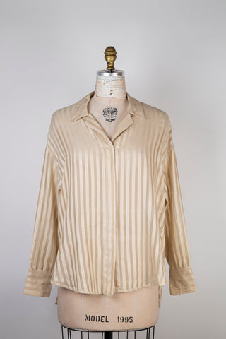 Gold blouse with sheer stripes (8 and 14)