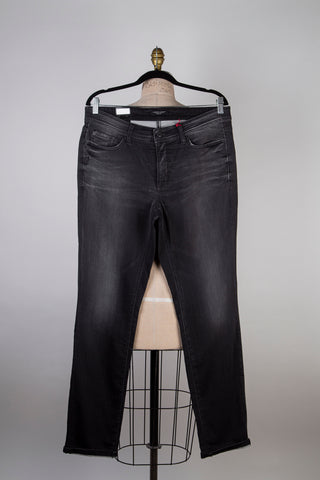 Pantalon en denim stretch noir effet usé (14)