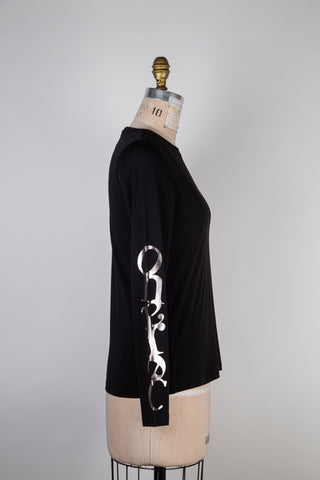 Black T-shirt with silver typography (4)