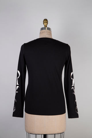 Black T-shirt with silver typography (4)