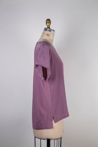 Two-material smoky lilac top (M and L)