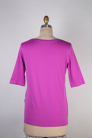 T-shirt ajusté en coton stretch lilas (L)