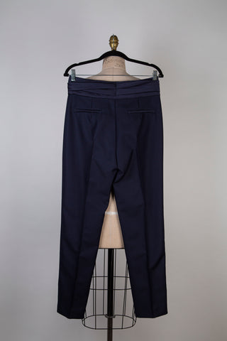 Navy TUXEDO pants with satin waist (10 and 12)