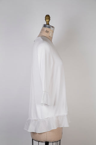 Blouse / Tunique blanche à volants (6 et 12)