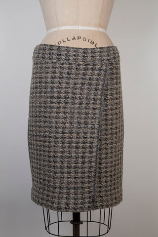 Soft blueish greige tweed skirt (10)