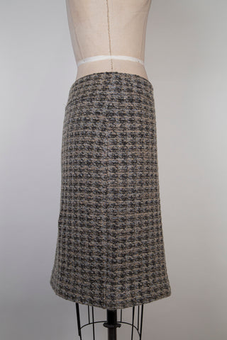 Soft blueish greige tweed skirt (10)