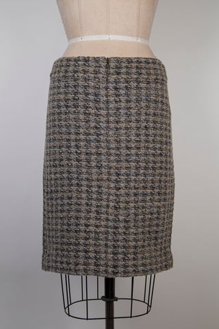 Soft blueish greige tweed skirt (10)