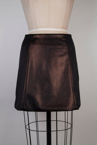 Flared skirt in black velvet with gold shimmer (4)