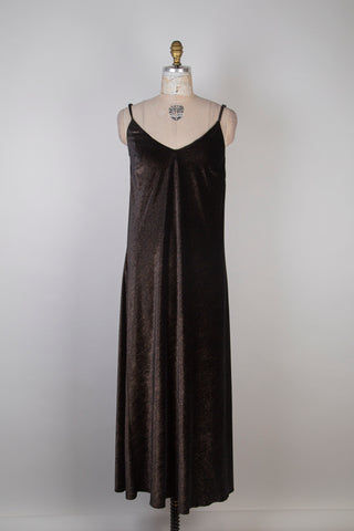 IMP* Gold Shimmer Black Velvet Maxi Dress (6)