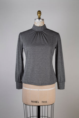 Top à fronces gris argenté (6)