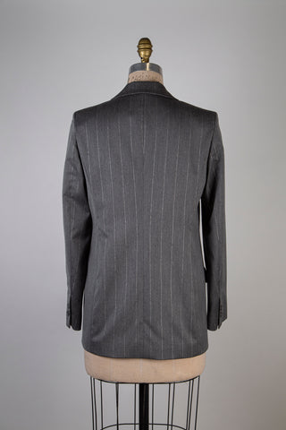 Blazer gris classique à rayures argentées (S)