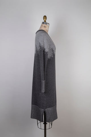 Robe PAYSAGE en tricot gris luxueux (6 à 10)