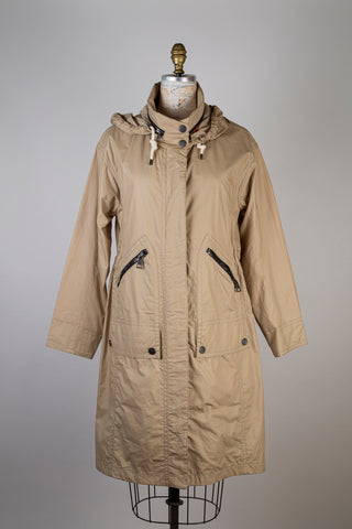 Manteau long sable en coton enduit (8)