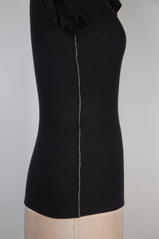 Black turtleneck sweater with silver piping (6)