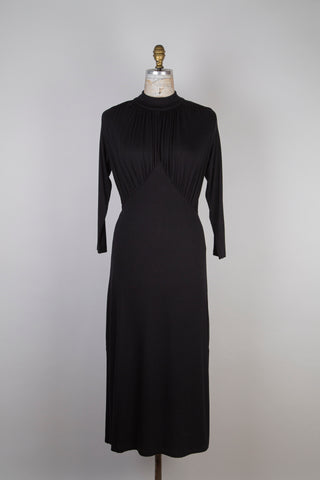 Robe cocktail en jersey noir (6)